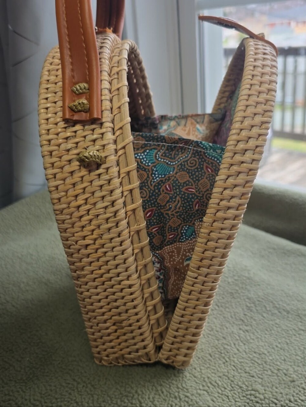 NWT (No Tag) 2 In 1 Woven Straw Backpack/Purse Bag - Pink Accents/ 1012 - Picture 4 of 6